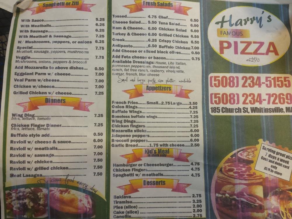 Harry's Famous Pizza Menu image 4